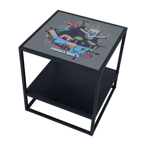 Table De Chevet Avec Plateau Amovible Noir Minecraft