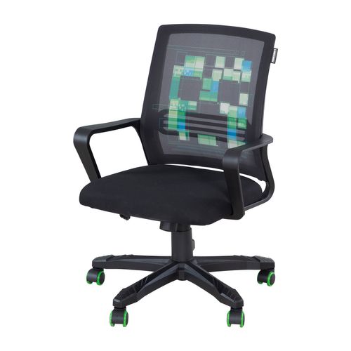 Chaise Gaming - Rotation 360° Et Hauteur Ajustable - Noir Creeper Minecraft