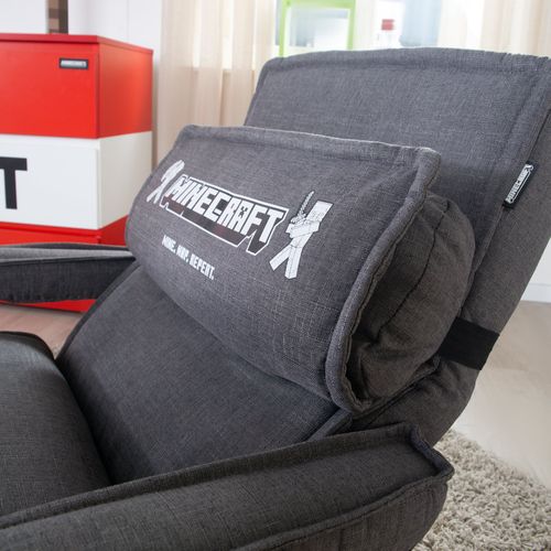 Fauteuil Gaming Rotatif à 360° Avec Dossier Inclinable Et Accoudoirs - Gris Minecraft