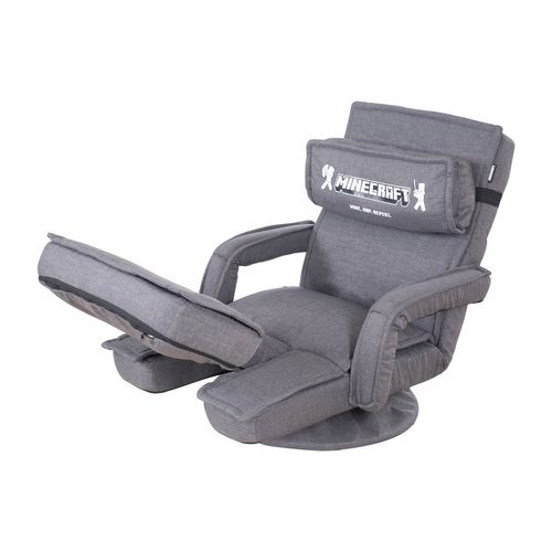 Fauteuil Gaming Rotatif à 360° Avec Dossier Inclinable Et Accoudoirs - Gris Minecraft