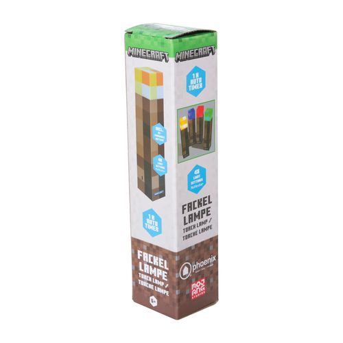 Lampe Torche LED Rechargeable Par USB - 4 Couleurs + Support Mural Minecraft