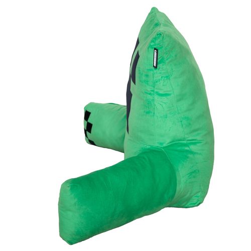 Coussin De Lecture Avec Dossier Haut Accoudoirs Et Poche - Vert Creeper Minecraft