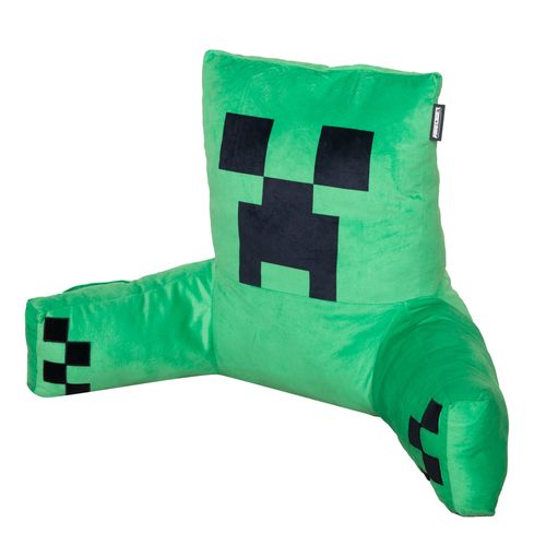 Coussin De Lecture Avec Dossier Haut Accoudoirs Et Poche - Vert Creeper Minecraft