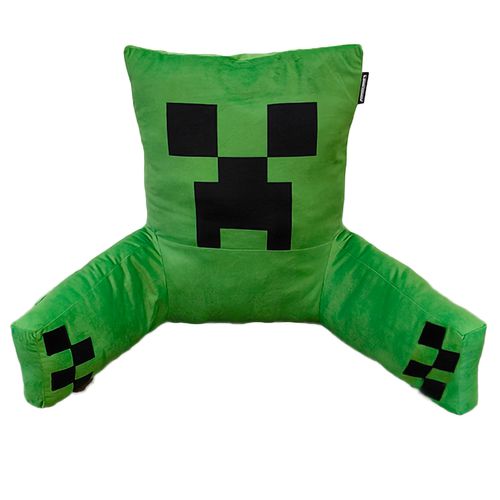 Coussin De Lecture Avec Dossier Haut Accoudoirs Et Poche - Vert Creeper Minecraft
