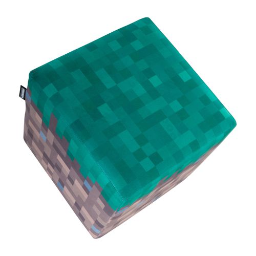 Lot De 2 Poufs En Velours - Bloc D’herbe Et Cube Tnt Minecraft