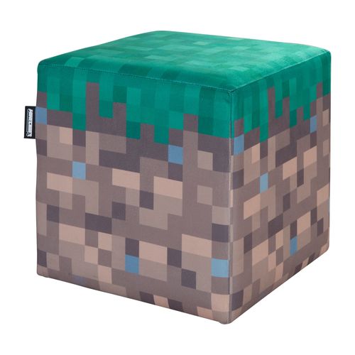 Lot De 2 Poufs En Velours - Bloc D’herbe Et Cube Tnt Minecraft