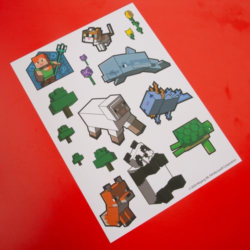 Lot De 6 Feuilles D'autocollants Muraux Faciles à Retirer Minecraft