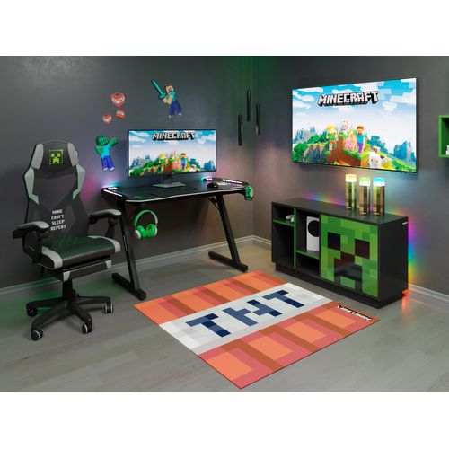 Tapis Gamer Carré Moelleux Et Antidérapant Tnt Rouge Minecraft