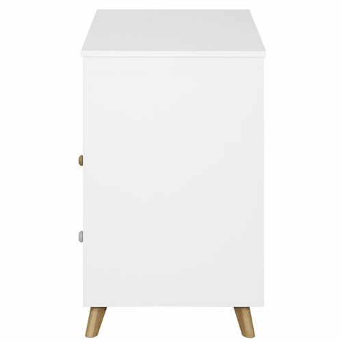 Commode 2 Tiroirs Bébé Kombu Blanc Et Bois