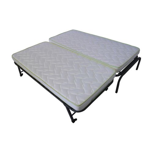 Pack Lit Gigogne Avec 2 Matelas Strata   80x200 Cm