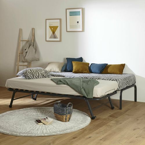 Pack Lit Gigogne Avec 2 Matelas Strata   80x200 Cm