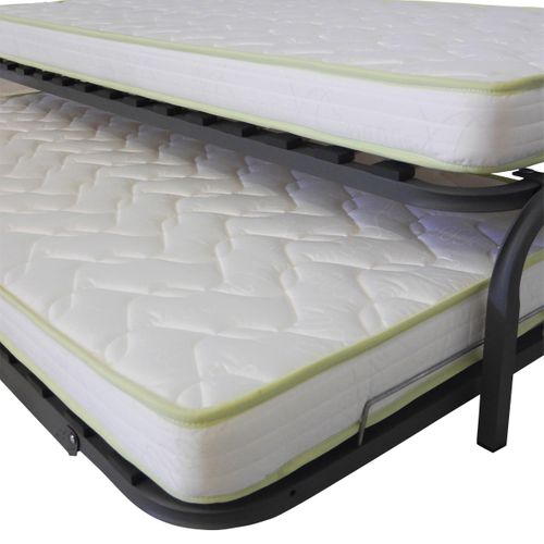 Pack Lit Gigogne Avec 2 Matelas Strata   80x200 Cm