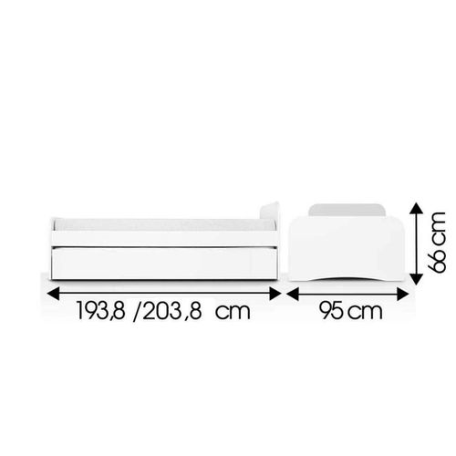 Pack Lit Gigogne Avec 2 Matelas Thaïs   Blanc 90x190 Cm