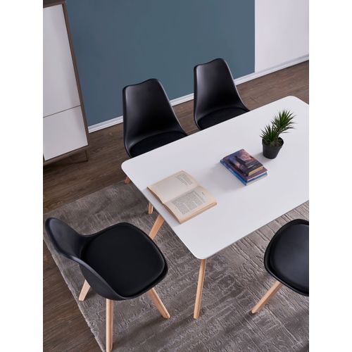 Chaises De Salle à Manger Scandinave, Chaise De Bureau Rétro, Noir, Lot De 6