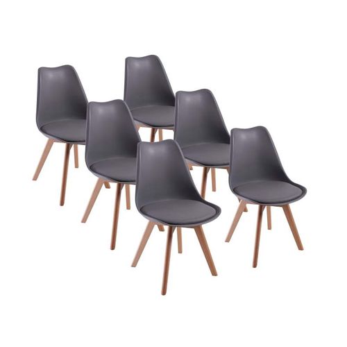 Chaises De Salle à Manger Scandinave, Gris, Lot De 6