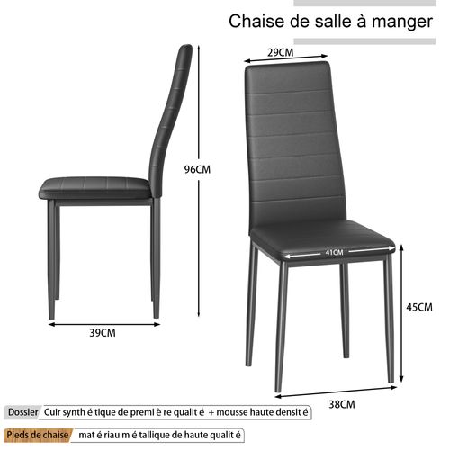 Lot De 6 Chaises De Salle à Manger, Noir