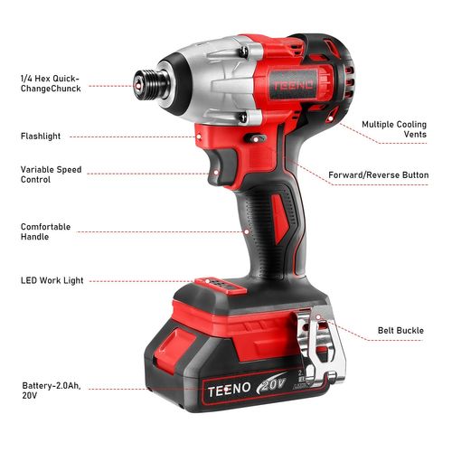 Perceuse Visseuse Perceuse à Percussion, 100nm, 2 Batterie 2.0ah
