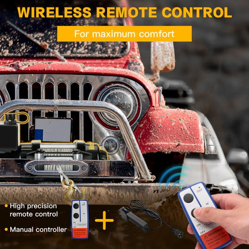 Treuil Électrique 12 V Traction Jusqu’à 4500 Lb/2041 Kg Câble En Acier De 10m, Noir