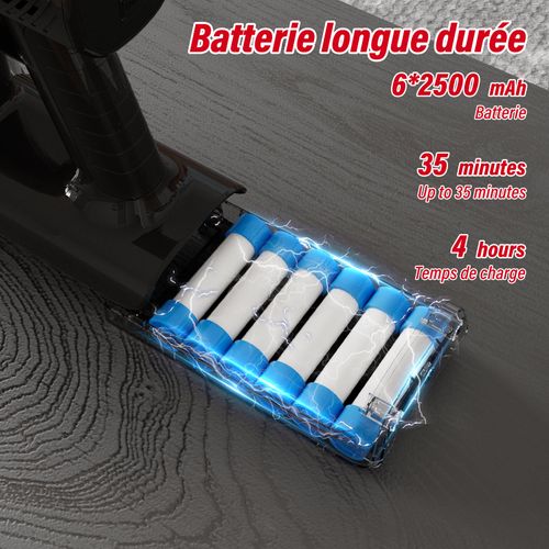 Aspirateur Balai Sans Fil, 33kpa, 320w, Noir