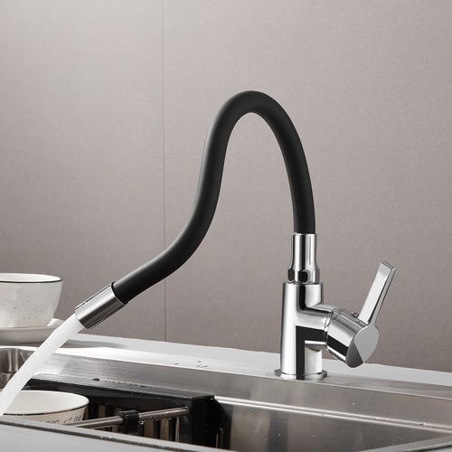 Robinet De Cuisine Flexible Rotatif à 360 °, Noir