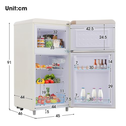 Réfrigérateur  à Double Porte Supérieur Et Inférieur, 72 Litres De Volume Total [energieklasse E]