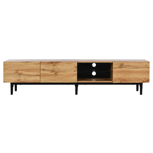 Meuble TV Moderne Avec Veinure De Bois, LED Variables Chêne Clair 175x31x41 Cm
