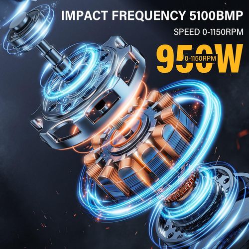 Marteau Perforateur Sds-plus, 950w Avec 4 Fonctions Et Embrayage De Sécurité