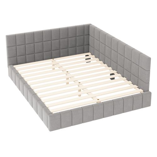 Canapé-lit 160x200 Cm En Velours Beige, Multifonction Avec Sommier à Lattes