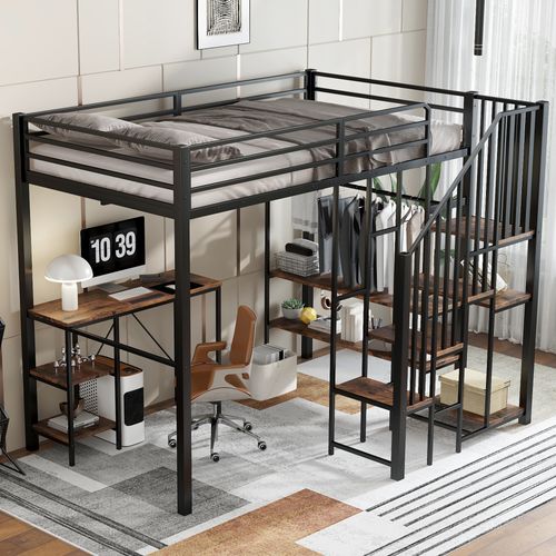 Lit Mezzanine BUT Avec Bureau Et Penderie – Occasion Bon État