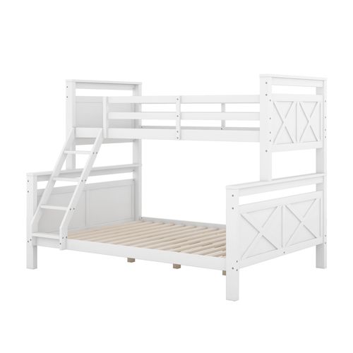 Lit Superposé 90x200/140x200 Cm Convertible En 2 Lits, Bois Blanc