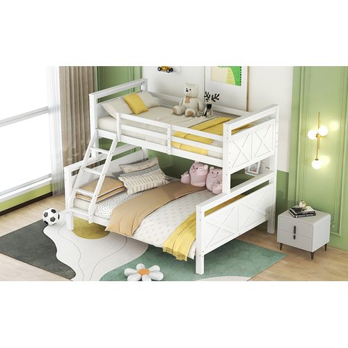Lit Superposé 90x200/140x200 Cm Convertible En 2 Lits, Bois Blanc