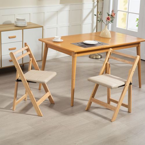 Chaise Pliante En Bois Massif, Compacte Et Design Pour Maison Et Bureau, Bois