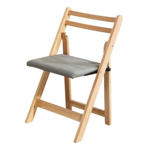 Chaise Pliante En Bois Massif, Compacte Et Design Pour Maison Et Bureau, Gris