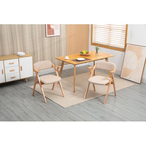 Lot De 2 Chaises Pliantes En Bois Avec Accoudoirs Et Assise Rembourrée, Kaki