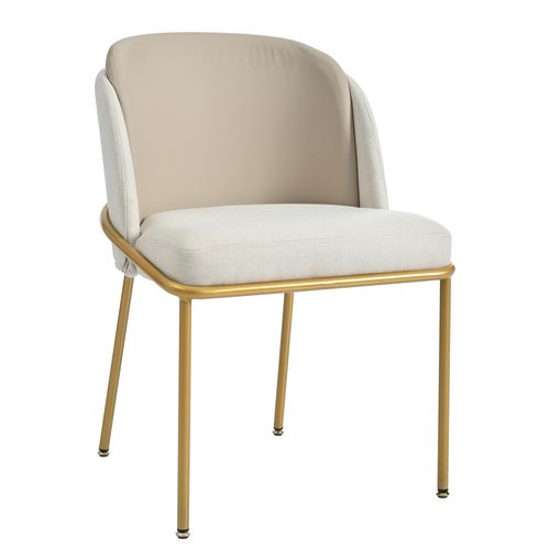 Lot De 2 Chaises Modernes Beige Avec Pieds Inclinés Et Pieds Réglables
