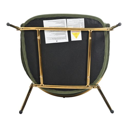 Lot De 2 Chaises Modernes Vert En Tissu Côtelé Avec Pieds Inclinés Réglables