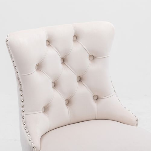 Lot De 2 Tabourets De Bar En Velours Bleu Avec Dossier Haut Et Pieds En Bois