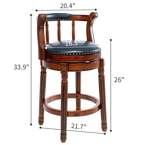Tabourets De Bar Pivotants 360° En Cuir Vachette Et Bois Blanc Ivoire