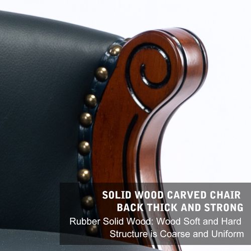 Tabouret De Bar Pivotant 360° En Cuir Vachette Et Bois 75 Cm, Dossier Courbé, Bleu