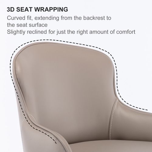 Tabouret De Bar Réglable En Cuir Nappa Et Acier Titane Noir Pivotant 360°, Gris