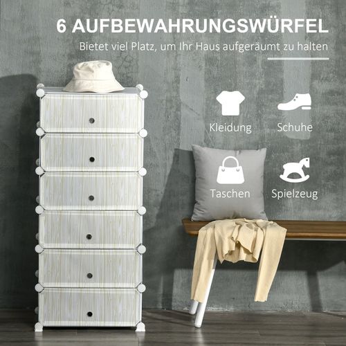 Étagère à Chaussures Modulable En Plastique Blanc Pour 6 Paires, 49x36,5x108 Cm