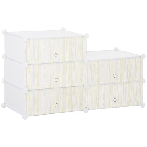 Étagère à Chaussures Modulable En Plastique Blanc Pour 6 Paires, 49x36,5x108 Cm