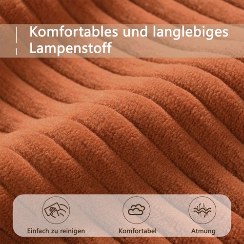 Canapé Modulaire 3 Places En Velours Avec Ottomane Amovible Et Coussins, Style Moderne, Orange