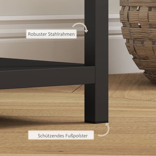 Console D'entrée En Métal Noir Avec 4 Étagères, Style Industriel, 110x30x75 Cm