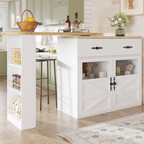 Buffet Extensible Pivotante 360° Avec Rangement, Mdf Noir Moderne