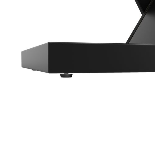 Table à Manger Extensible 120-160 Cm Motif Marbre Noir, Pieds Métalliques