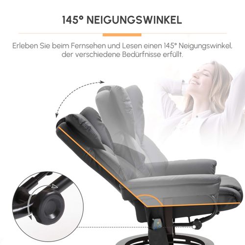 Fauteuil De Massage Inclinable Avec Repose-pieds, Cuir Synthétique Noir