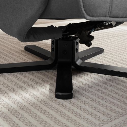 Fauteuil Relax Pivotant Avec Repose-pieds, Inclinable, Tissu Effet Velours Gris
