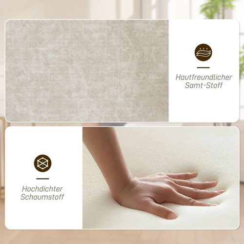 Fauteuil Pivotant Beige En Velours Avec Pieds Métal, Style Moderne Et Dossier Capitonné