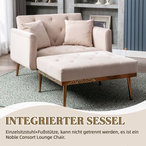 Fauteuil Moderne Relax Inclinable 3 Positions Avec Revêtement Amovible, Beige
